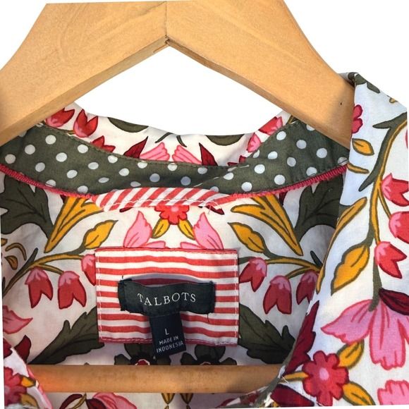 Talbots Modern Classic Button Down Shirt in Botanical Garden Print Size Large - Picture 4 of 5